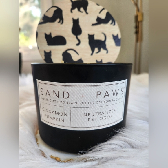 New Halloween Sand + Paws Soy Wax Blend 12 oz Candle - Cinammon Pumpkin - Picture 2 of 5